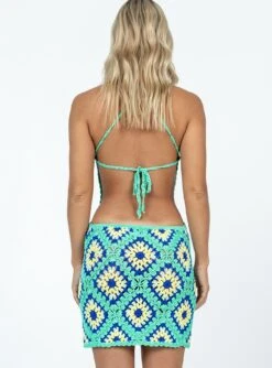 Princess Polly Natalee Mini Dress Blue / Green -Princess Polly Sales 4 modelinfo anni us2 4ba0fa39 36f7 4049 873c 7639f6224b23