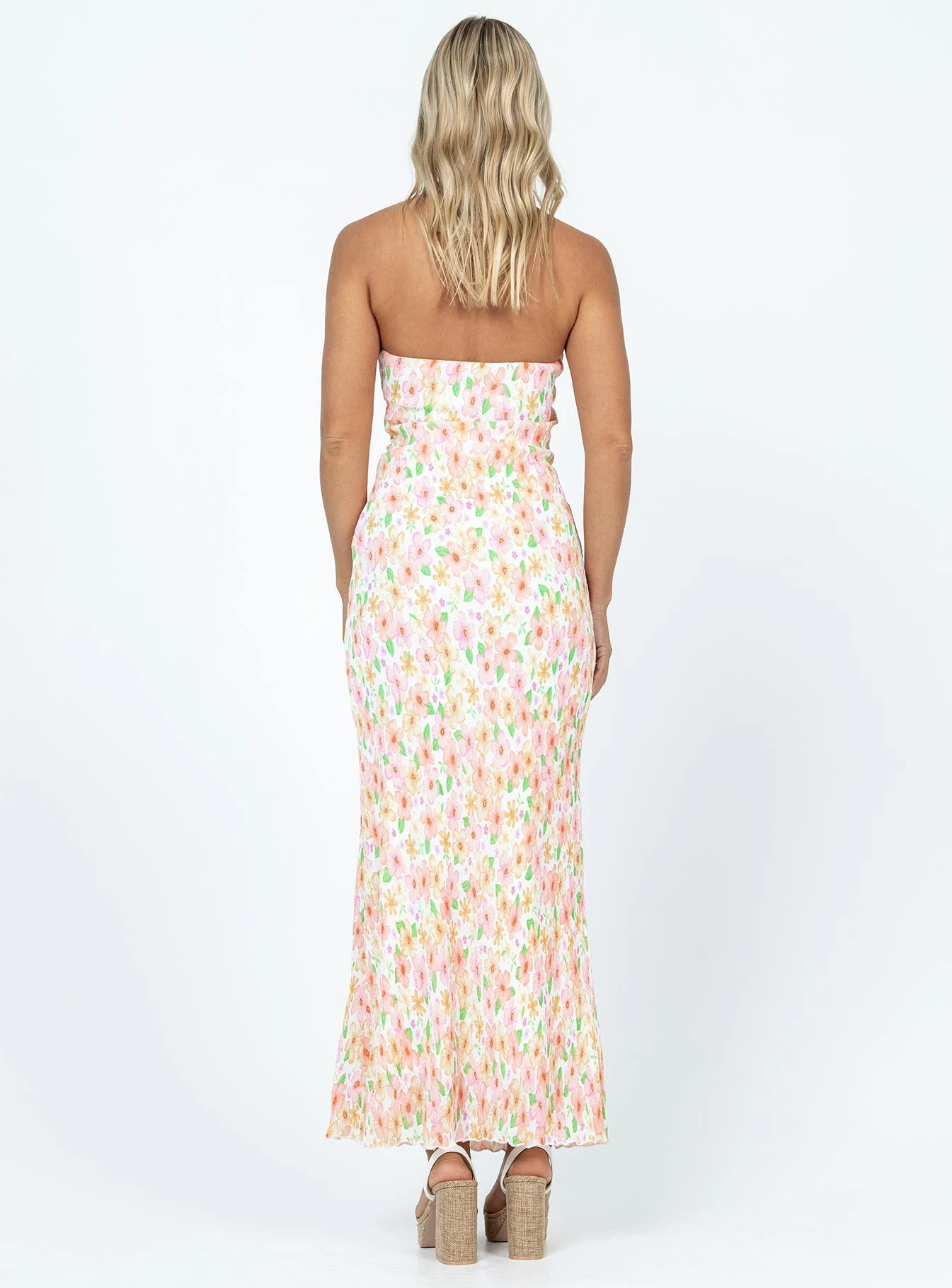 Princess Polly Tiarna Strapless Maxi Dress White / Floral 4 Princess Polly Tiarna Strapless Maxi Dress White / Floral - Image 4