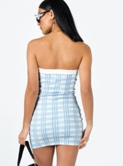 Princess Polly Carano Mini Dress Blue Check -Princess Polly Sales 4 modelinfo christy us2 538af8ca b577 477f ae84 8a1f7e405481