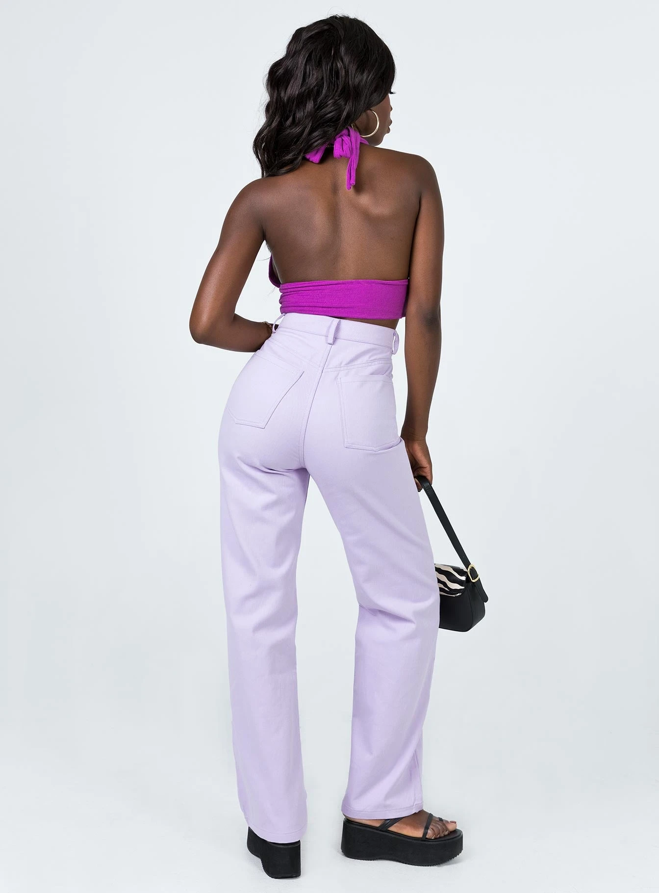 Princess Polly Judy Twill Wide Leg Jeans Purple 5 Princess Polly Judy Twill Wide Leg Jeans Purple - Image 5