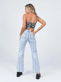 Princess Polly Michael Denim Jeans Blue -Princess Polly Sales 4 modelinfo emma us2