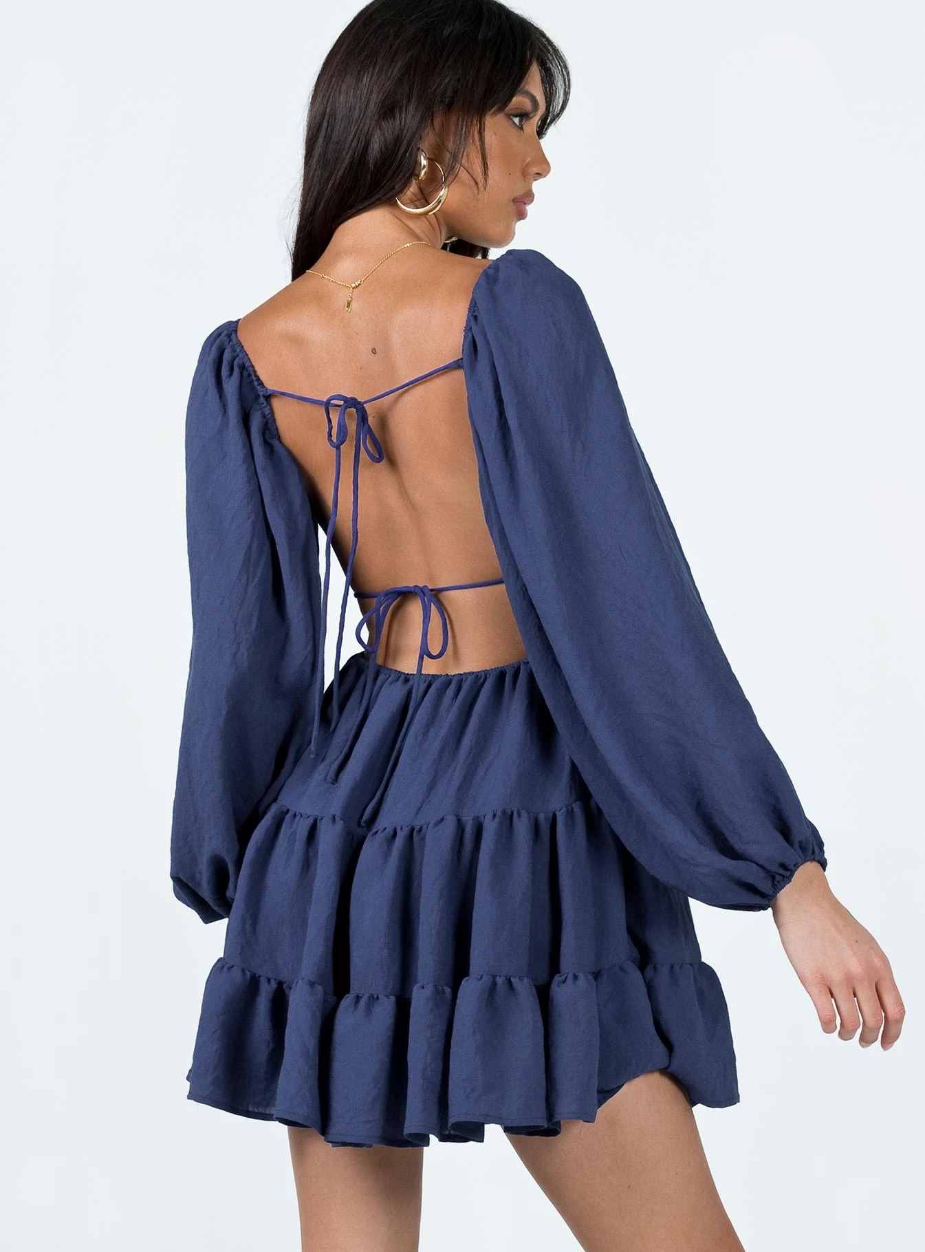 Princess Polly Danny Long Sleeve Mini Dress Navy 5 Princess Polly Danny Long Sleeve Mini Dress Navy - Image 5