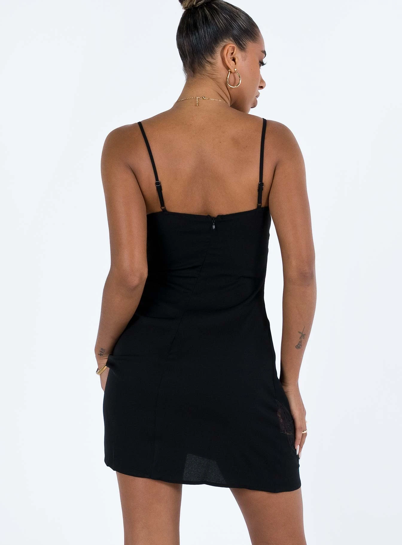 Princess Polly Agnola Lace Trim Mini Dress Black 5 Princess Polly Agnola Lace Trim Mini Dress Black - Image 5