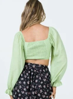 Princess Polly Madigan Long Sleeve Top Green -Princess Polly Sales 4 modelinfo milli us2 3cd98e0b 4744 49c6 9286 273021bdd6de