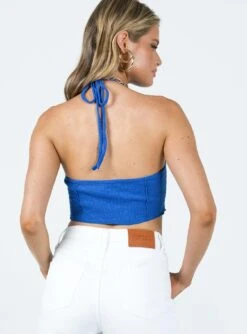 Princess Polly Darnell Halter Top Blue -Princess Polly Sales 4 modelinfo milli us2 4eb9eeae 6ff5 491b a379 b41da071268d