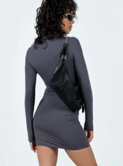 Analisa Long Sleeve Mini Dress Slate -Princess Polly Sales 4 modelinfo tamika us2 7ae5cb61 e980 420c 8b19 557953879008