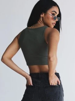 Princess Polly Darlington Crop Top Khaki -Princess Polly Sales 4 39ad44c9 c4b2 4461 a380 d2756cd37475