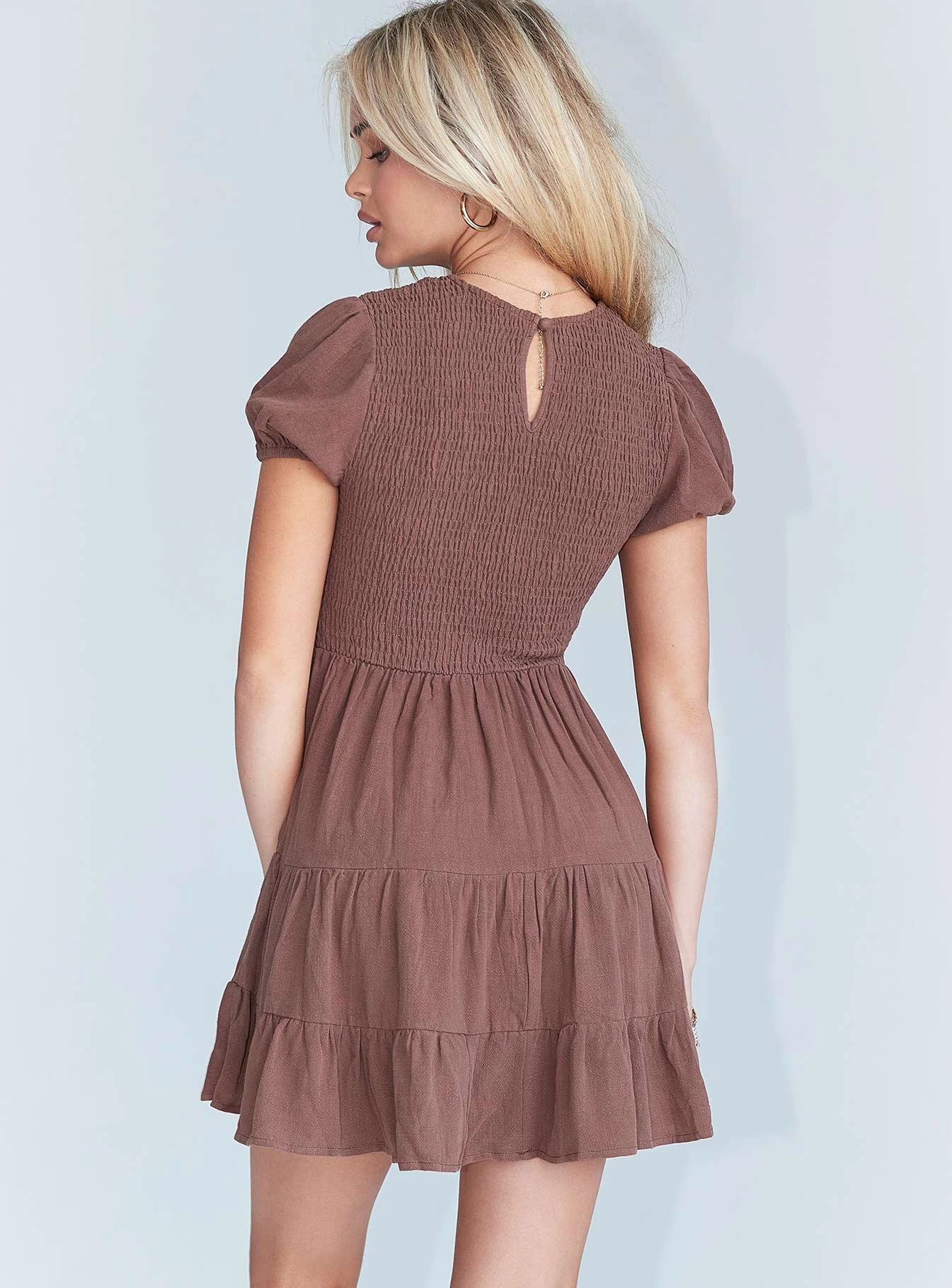 Princess Polly Beachside Mini Dress Brown 4 Princess Polly Beachside Mini Dress Brown - Image 4