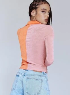 Princess Polly Mediha Long Sleeve Top Pink / Orange -Princess Polly Sales 4 fd88e767 9bbb 4cff 918e b4c6ade81eec