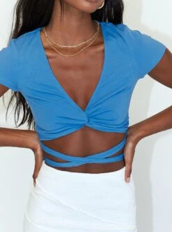 Princess Polly Aiden Top Blue