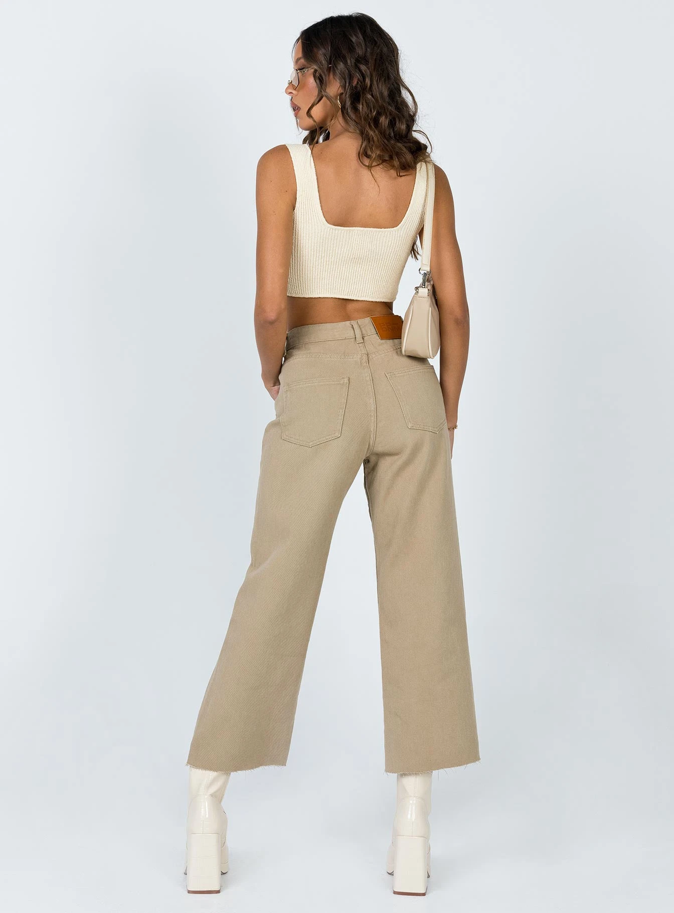 Princess Polly Ruby Cropped Jeans Tan 6 Princess Polly Ruby Cropped Jeans Tan - Image 6