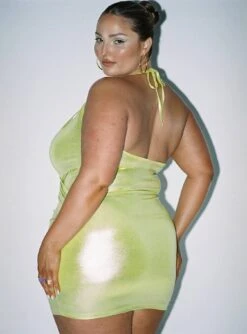 Energised Mini Dress Green Curve -Princess Polly Sales C Energised Mini Dress Green 12 copy