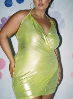 Energised Mini Dress Green Curve -Princess Polly Sales C Energised Mini Dress Green 9 copy