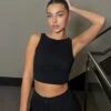 Princess Polly Darlington Crop Top Black