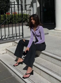 Princess Polly Elody Long Sleeve Top Lilac -Princess Polly Sales ELODY LONG SLEEVE TOP LILAC