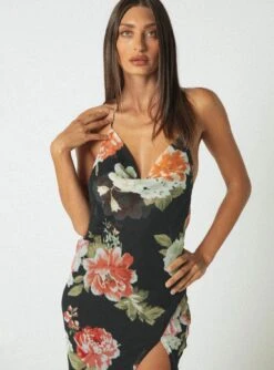 Jagger & Stone Valentina Maxi Dress Wild Rose Ebony -Princess Polly Sales JGR STN 7October210804