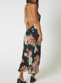 Jagger & Stone Valentina Maxi Dress Wild Rose Ebony -Princess Polly Sales JGR STN 7October210860