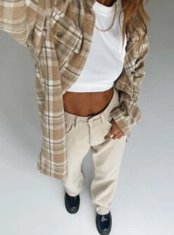 Princess Polly Mila Shirt Multi -Princess Polly Sales MILA SHIRT MULTI GLENORCHY DENIM JEANS BEIGE 6