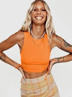 Princess Polly Samara Top Orange -Princess Polly Sales Madelyn Top Orange 1