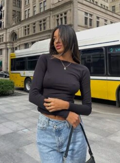 Princess Polly Rixie Long Sleeve Top Black -Princess Polly Sales RIXIE LONG SLEEVE TOP BLACK